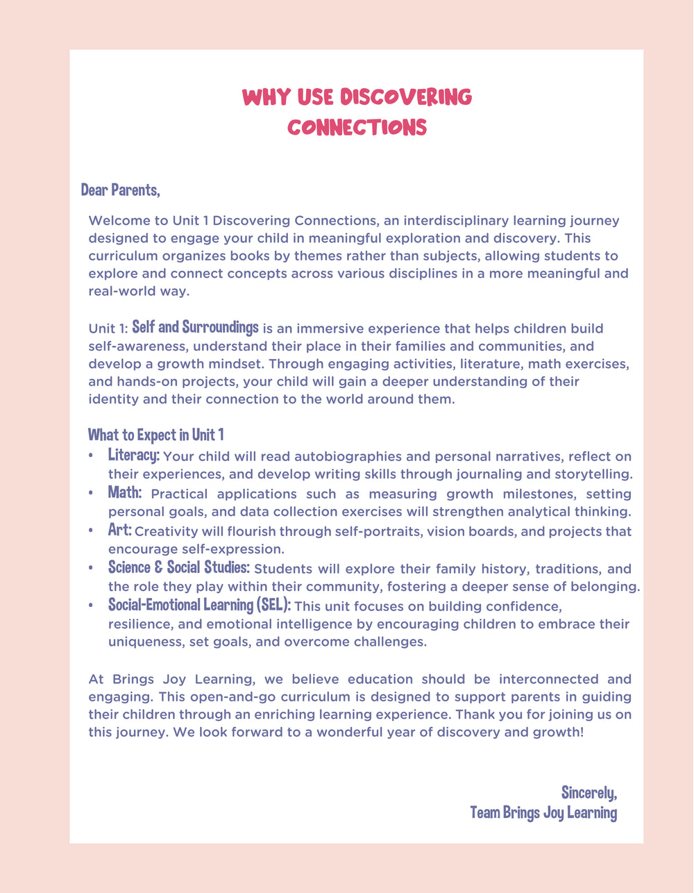2nd Grade Unit 1: Discovering Connections (Ebook)