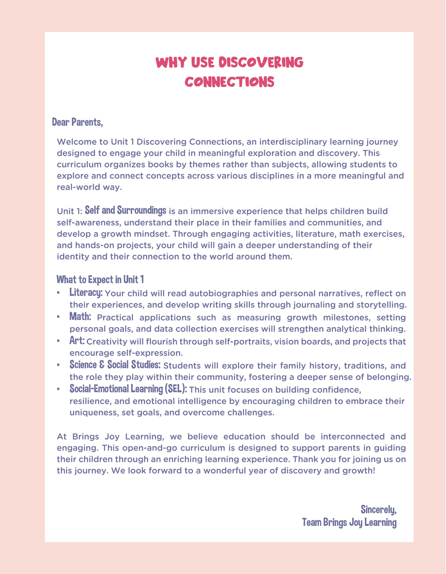 2nd Grade Unit 1: Discovering Connections (Ebook)