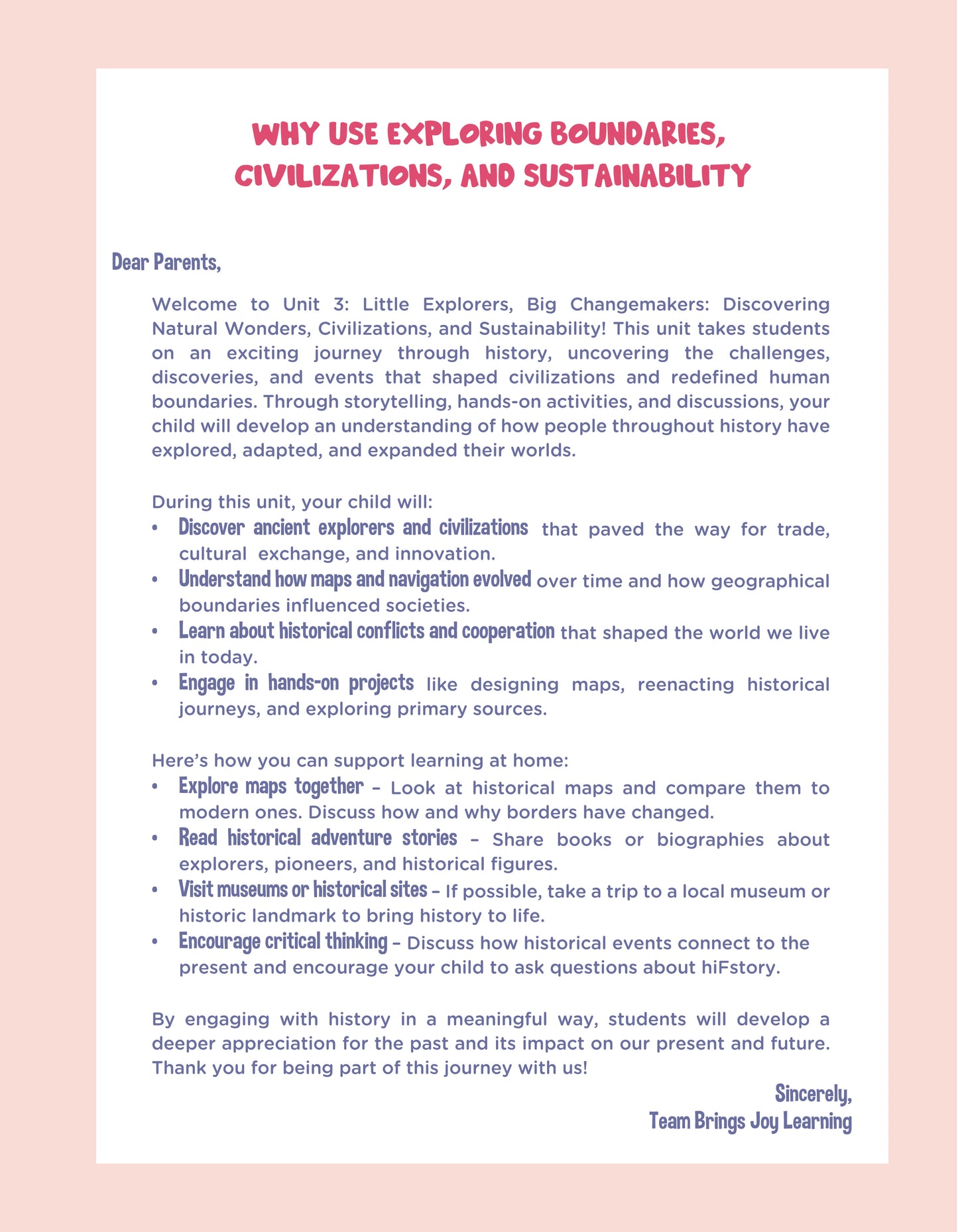 2nd Grade Unit 3: Exploring Boundaries, Civilizations, and Sustainability (Ebook)