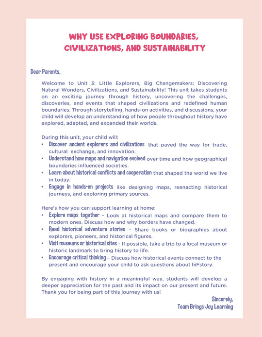 2nd Grade Unit 3: Exploring Boundaries, Civilizations, and Sustainability (Ebook)